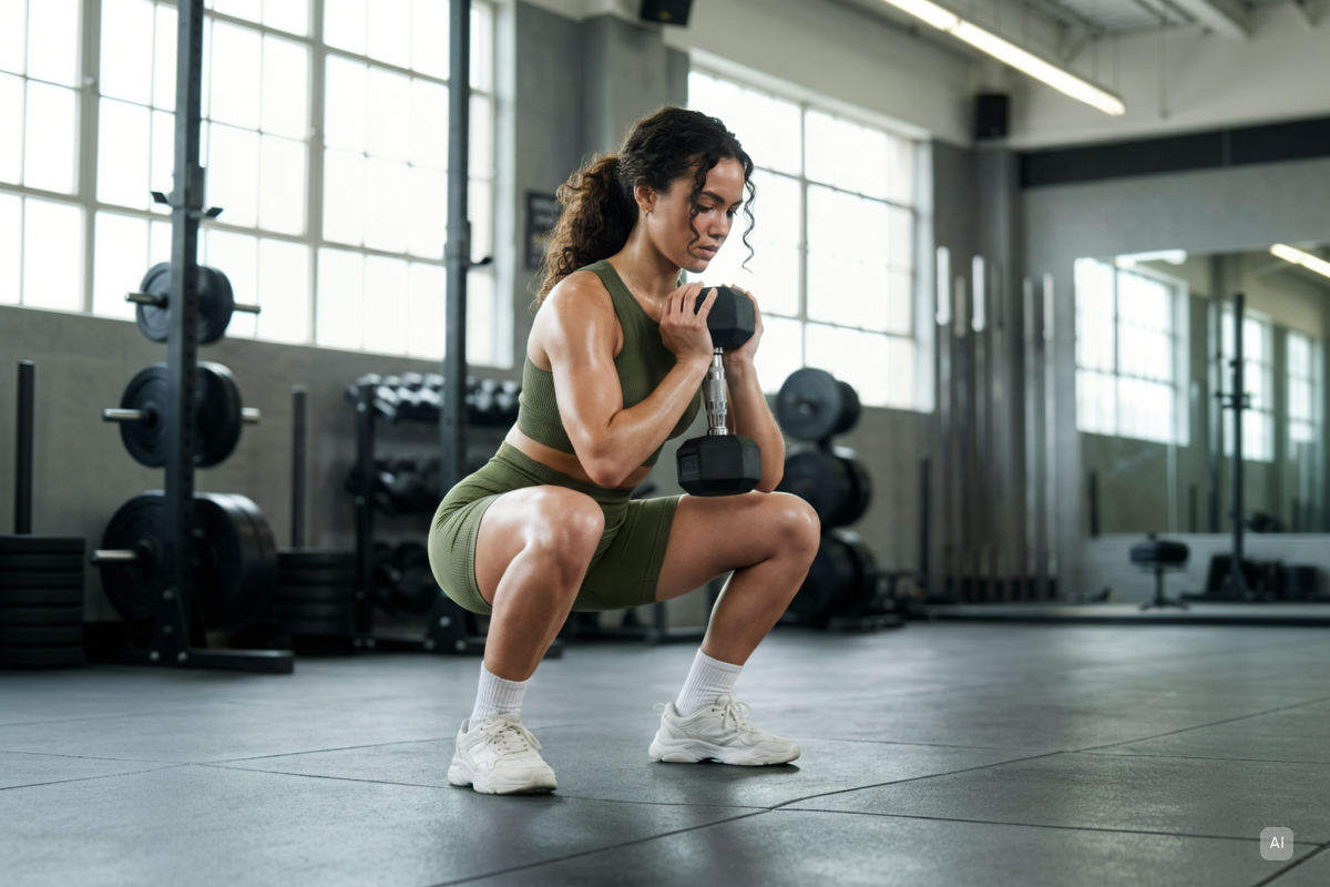 Frau trainiert mit ihren effektiven Trainingsplänen fürs Fitnessstudio - Bild KI generiert