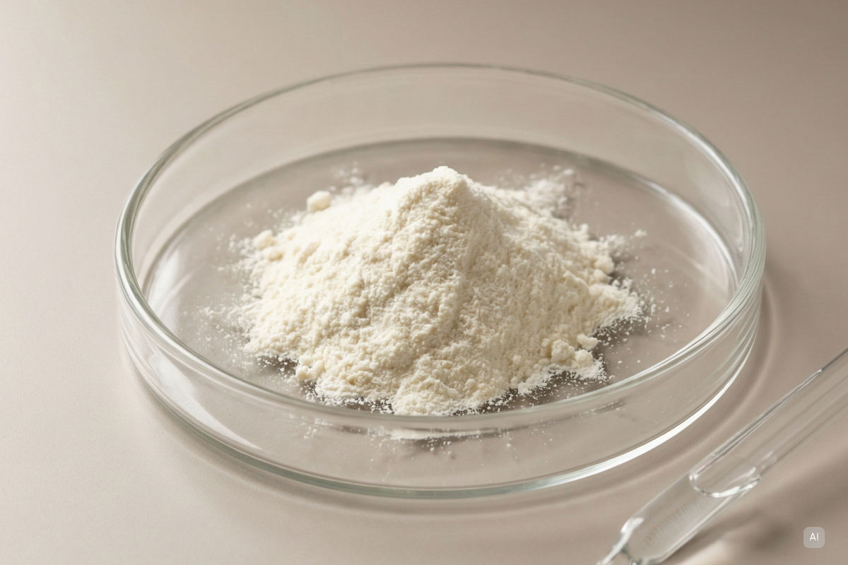 Veganes Proteinpulver mit hoher biologischer Wertigkeit in einer Schale - Bild KI generiert