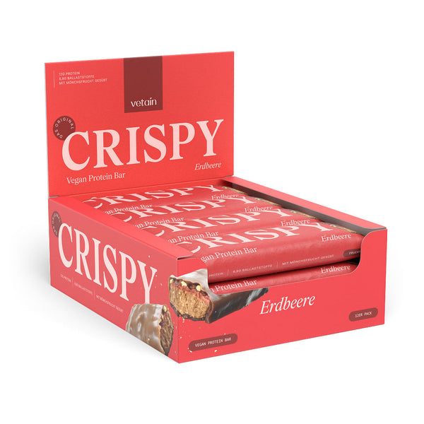 CRISPY vegan protein bars - Strawberry (12-pack)