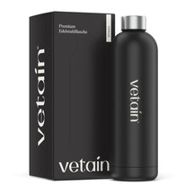 Edelstahlflasche von Vetain in schwarz