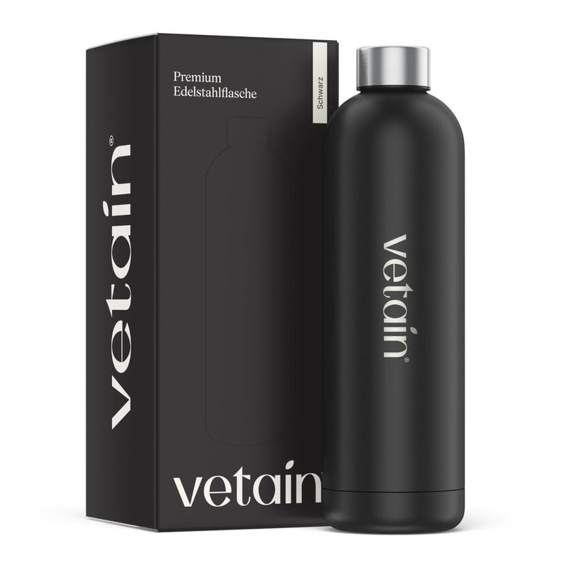 Edelstahlflasche von Vetain in schwarz
