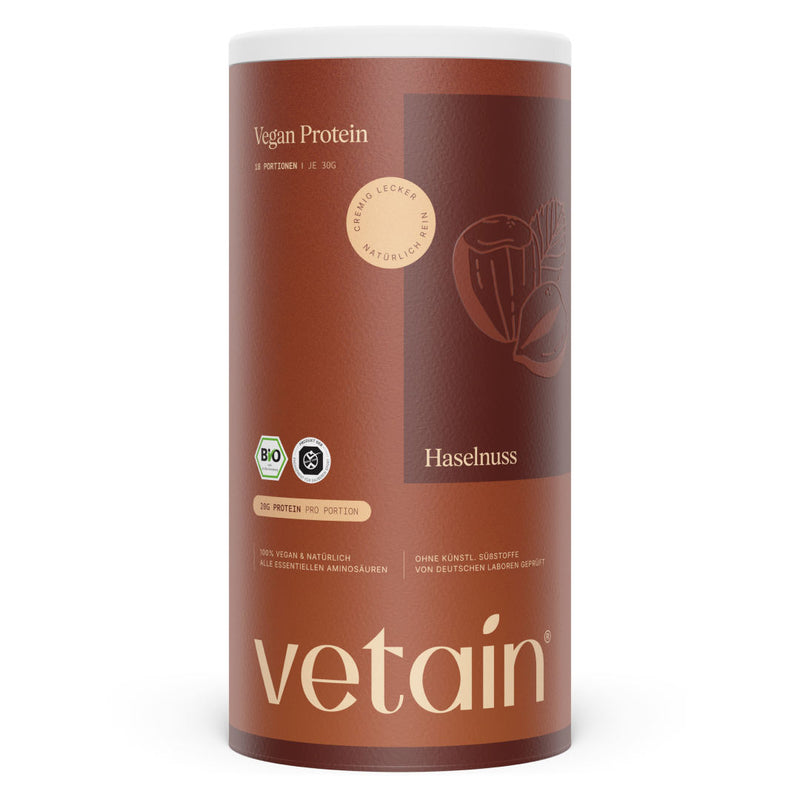 Vetain Vegan Protein Haselnuss Dose