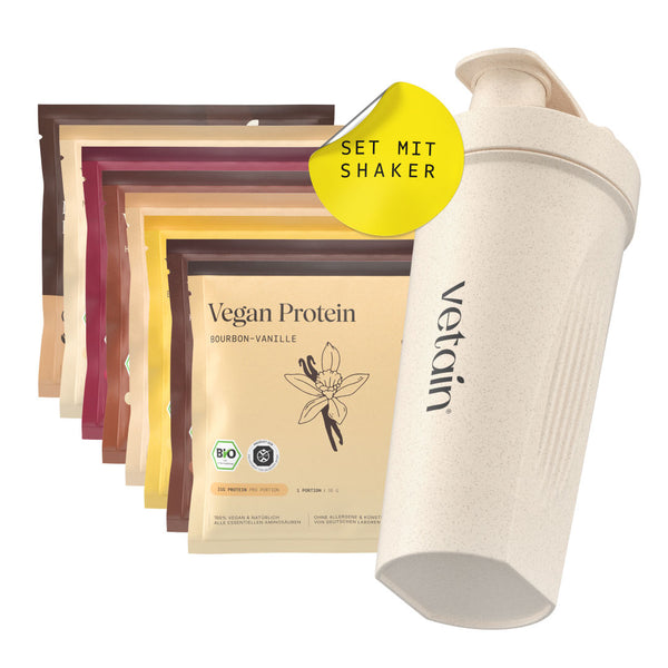 Vegan Protein Sample Pack (8 x 30g) incl. Bio-Shaker