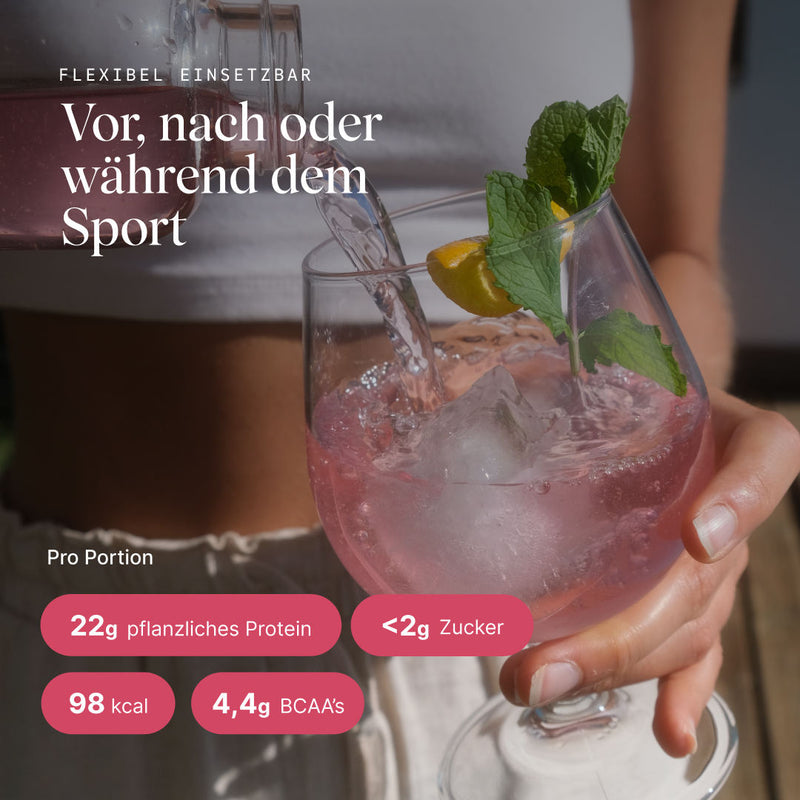 veganes Clear Protein Cherry-Sour: Einsatzmöglichkeiten, Nährwertangaben pro Portion