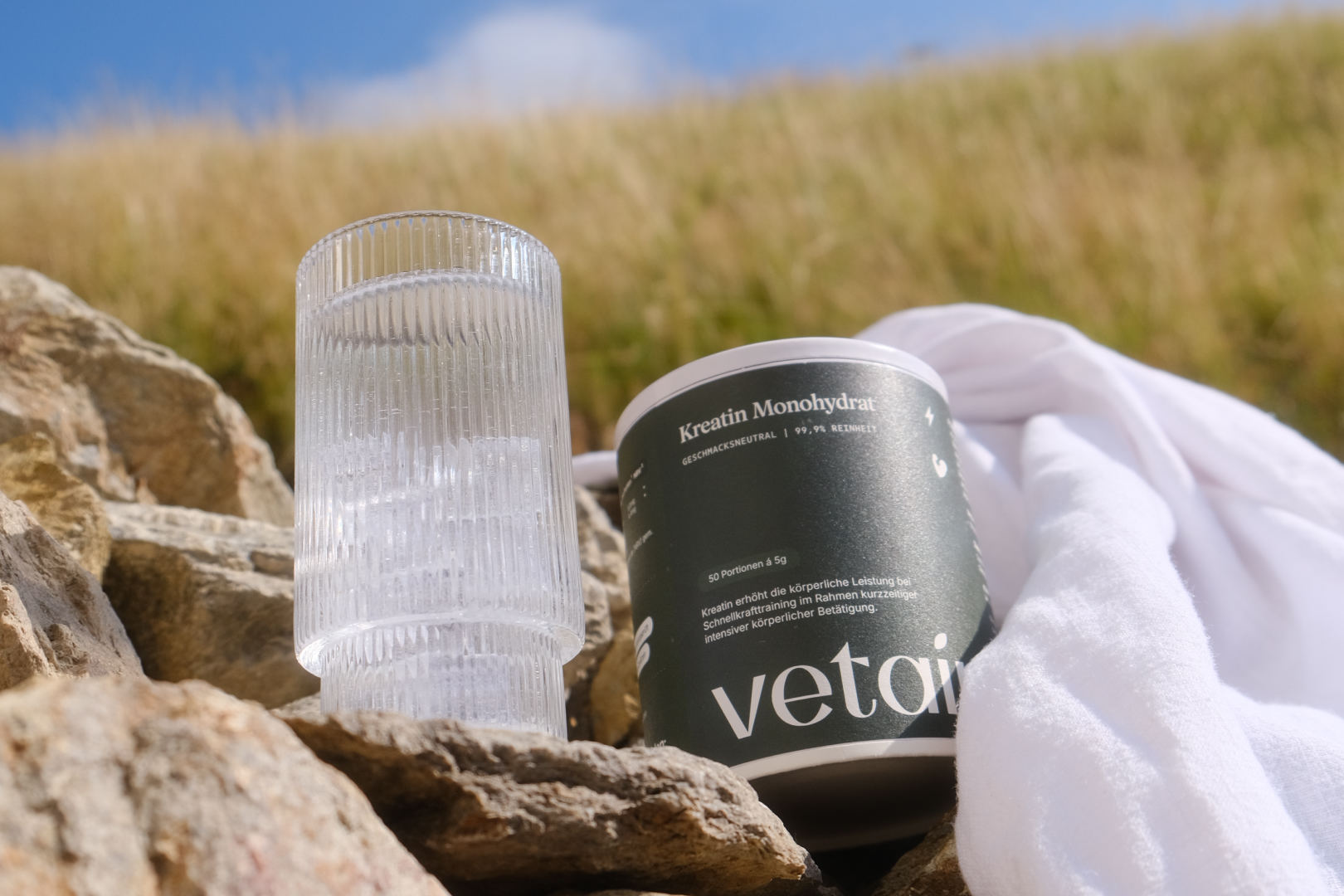 Vetain Kreatin Monohydrat (250g) Dose mit Scoop