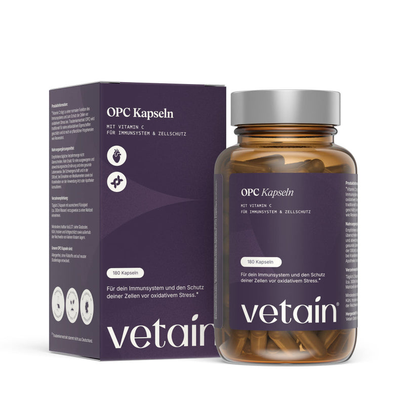 Vetain OPC Kapseln mit Vitamin C für Immunsystem und Zellschutz