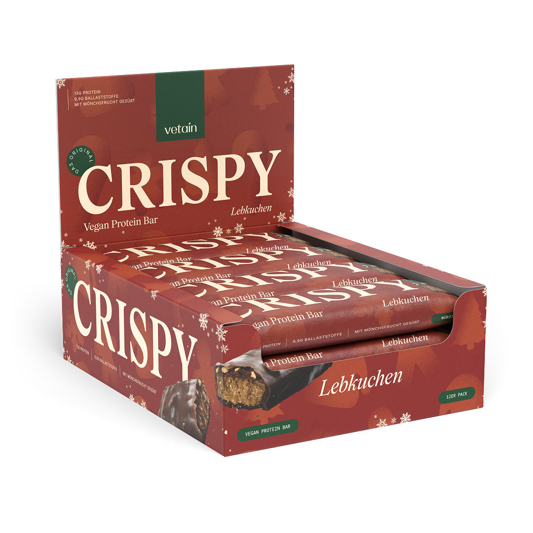 Vetain veganer Crispy Proteinriegel Lebkuchen 12er Tray